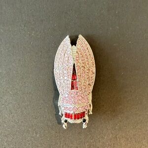 Large Pink and Red Rhinestone Insect Brooch